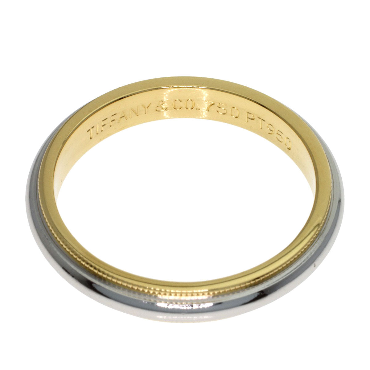 TIFFANY&Co. Milgrain Ring K18 Yellow Gold PT950Ladies [Used]