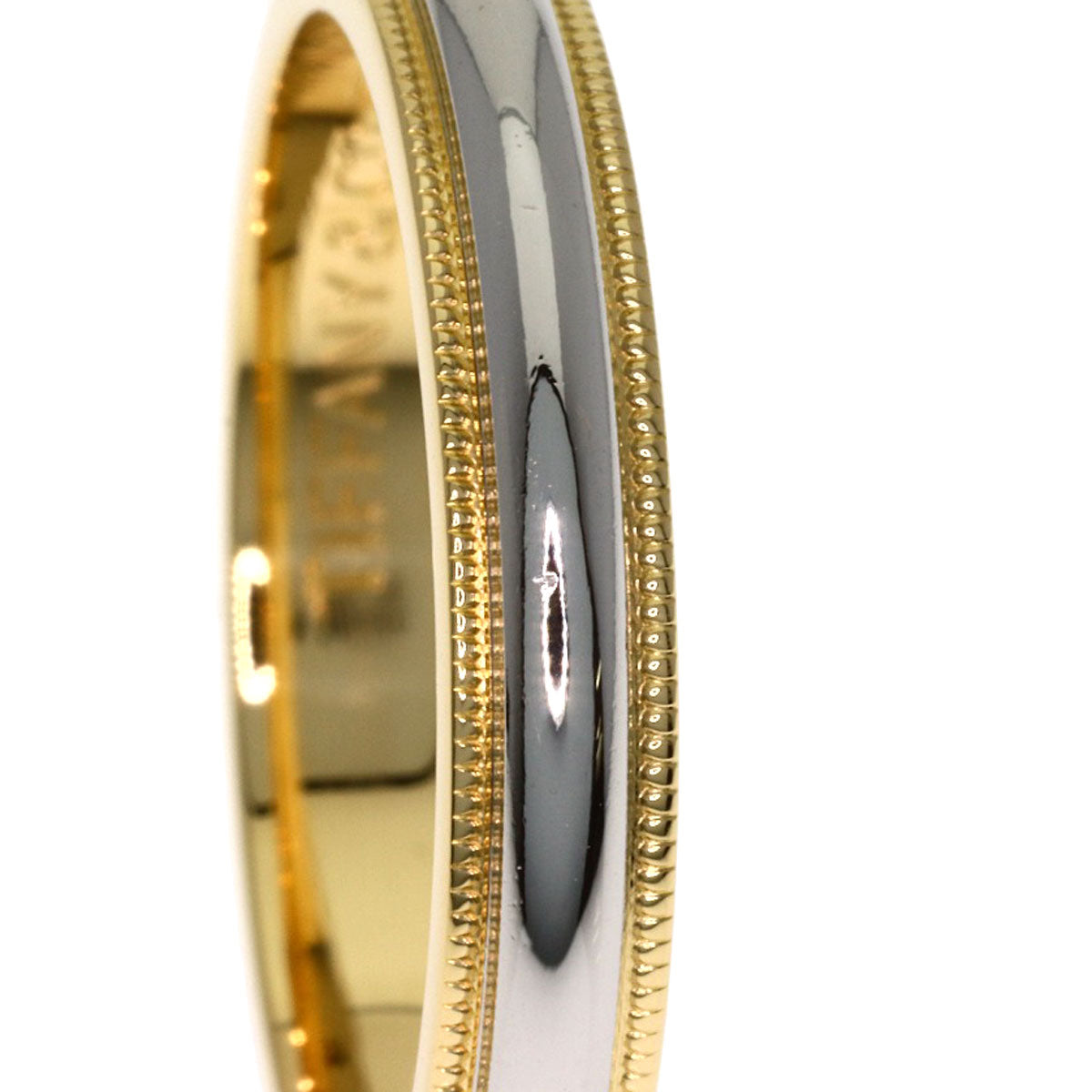 TIFFANY&Co. Milgrain Ring K18 Yellow Gold PT950Ladies [Used]