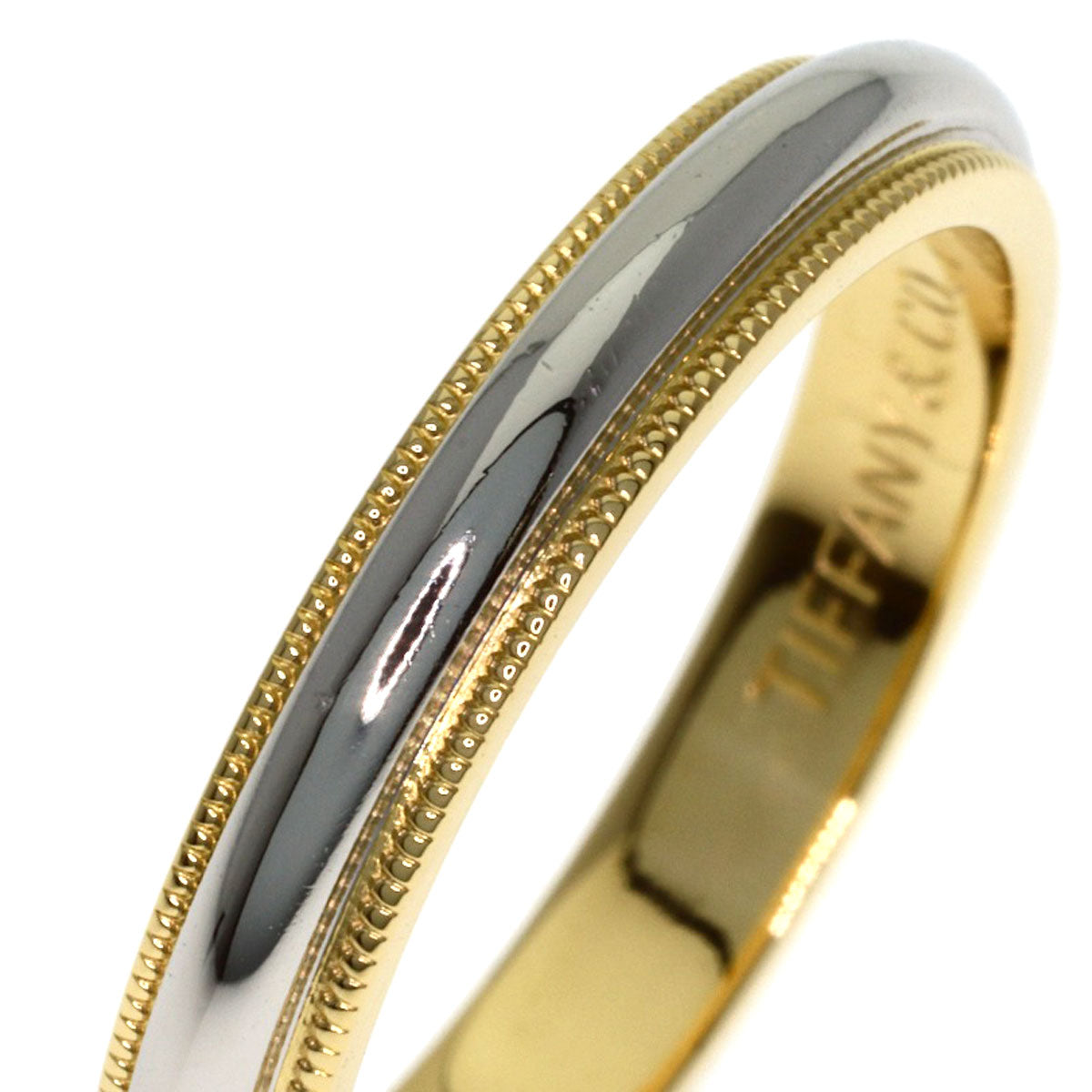 TIFFANY&Co. Milgrain Ring K18 Yellow Gold PT950Ladies [Used]
