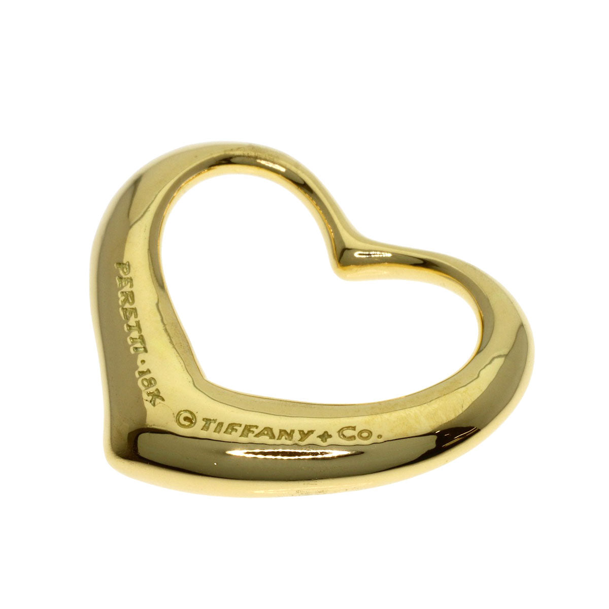 TIFFANY&Co. Open heart Pendant top K18 Yellow Gold Ladies [Used]