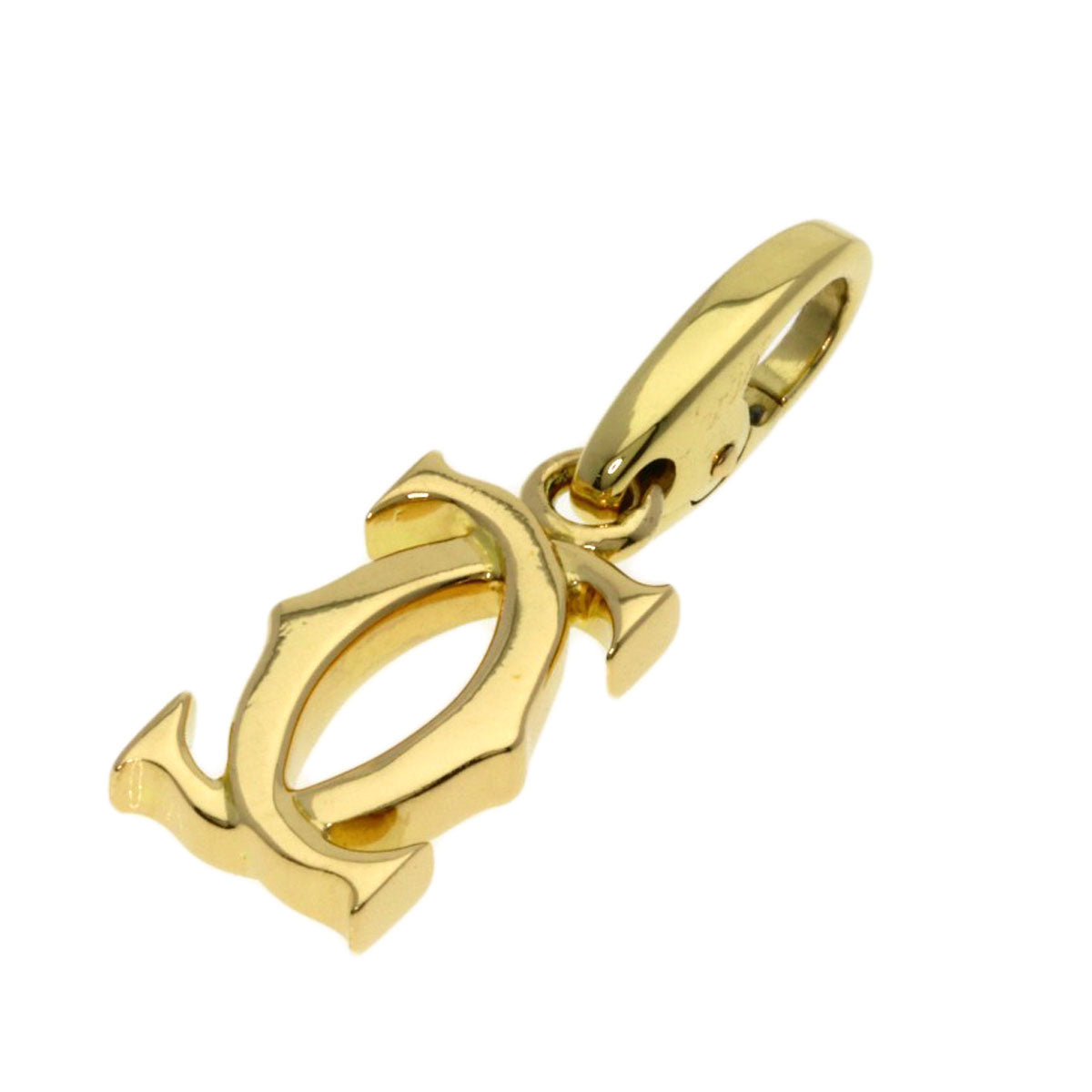 CARTIER 2C Charm TOP Pendant top K18 Yellow Gold Ladies [Used]