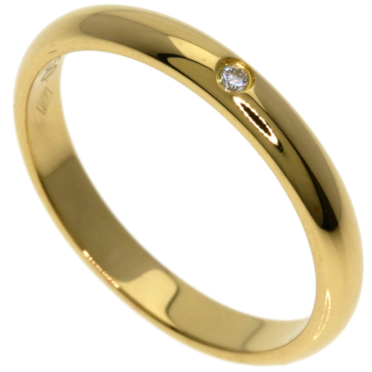 CARTIER Wedding 1P Diamond #49 Ring K18 Yellow Gold Ladies [Used]