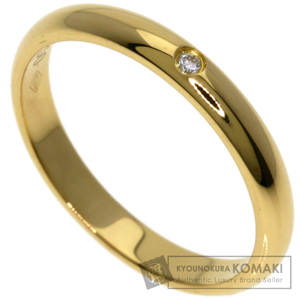 CARTIER Wedding 1P Diamond #49 Ring K18 Yellow Gold Ladies [Used]