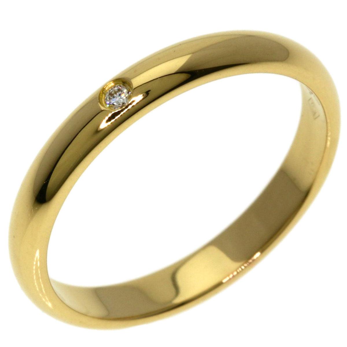 CARTIER Wedding 1P Diamond #49 Ring K18 Yellow Gold Ladies [Used]