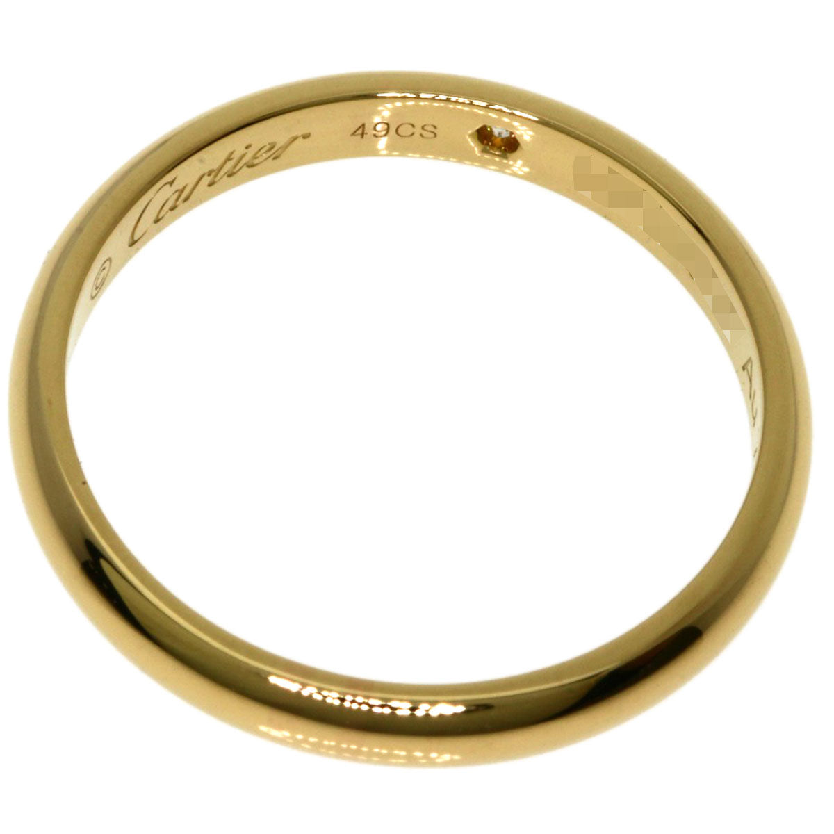 CARTIER Wedding 1P Diamond #49 Ring K18 Yellow Gold Ladies [Used]