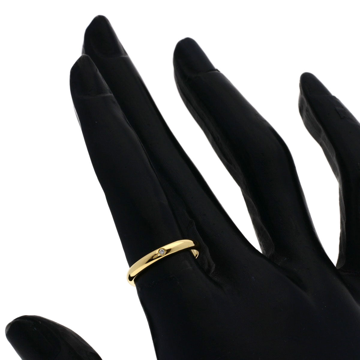 CARTIER Wedding 1P Diamond #49 Ring K18 Yellow Gold Ladies [Used]