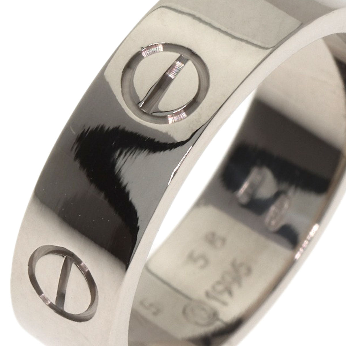 CARTIER love ring #58 Ring K18 White Gold Ladies [Used]