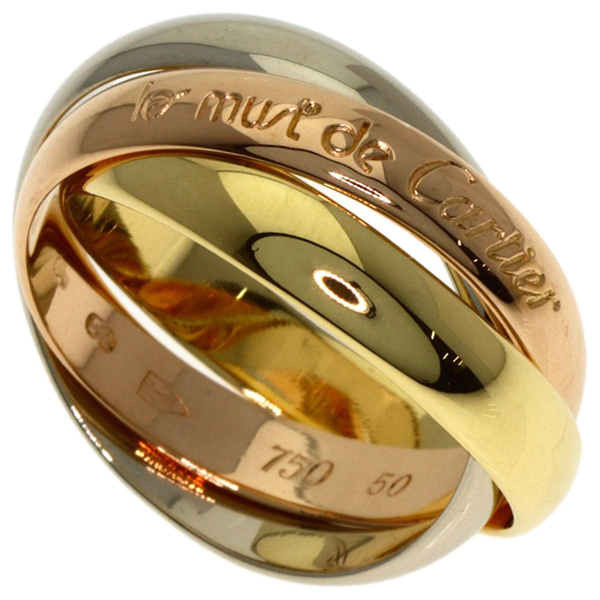 CARTIER Trinity #50 Ring K18 Yellow Gold K18 White GoldLadies [Used]