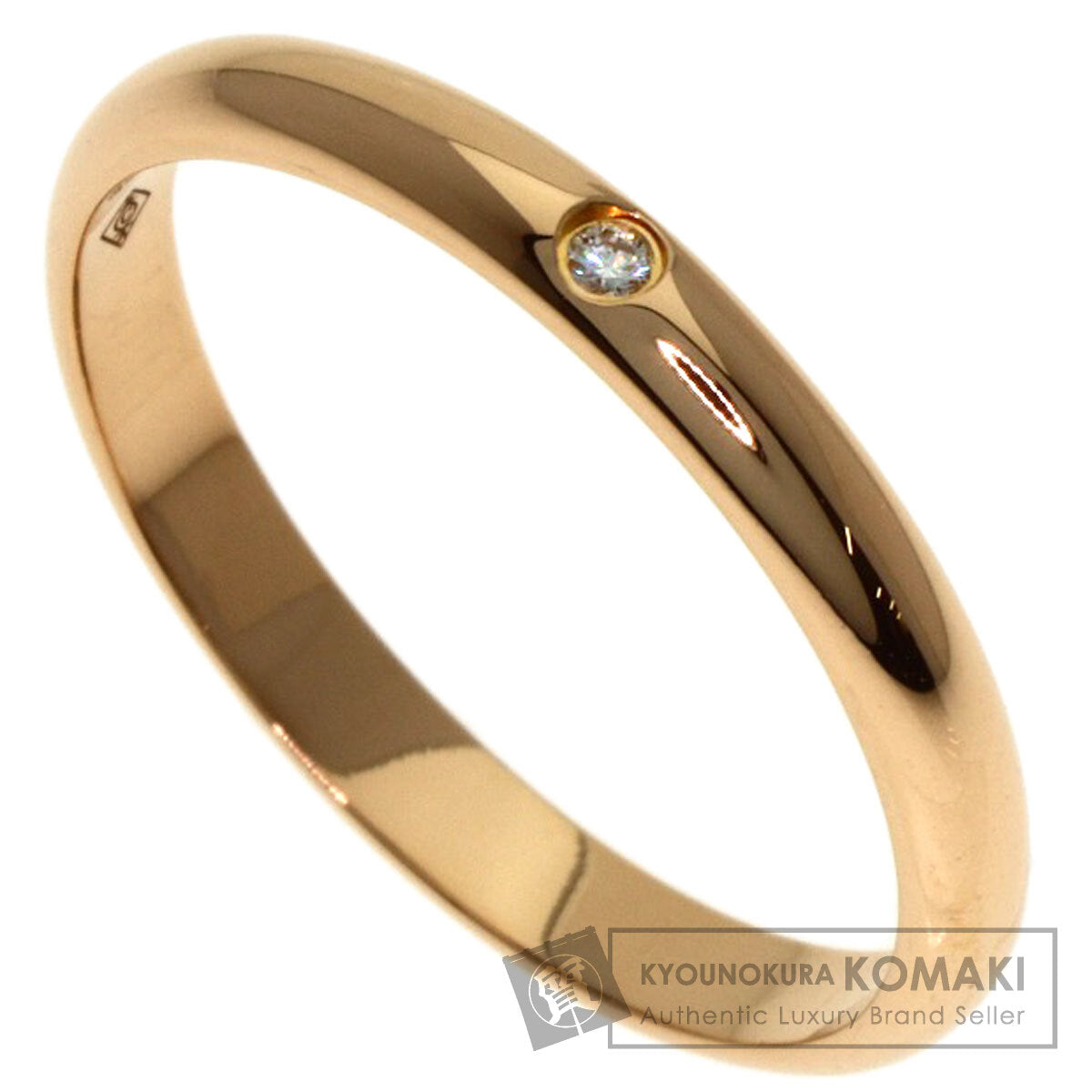 CARTIER 1895 Wedding 1P Diamond #55 Ring K18 Pink Gold Ladies [Used]