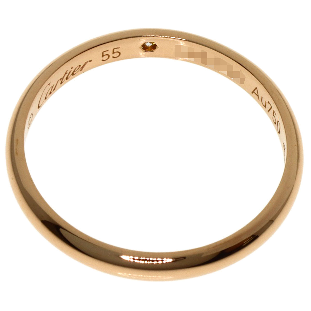 CARTIER 1895 Wedding 1P Diamond #55 Ring K18 Pink Gold Ladies [Used]