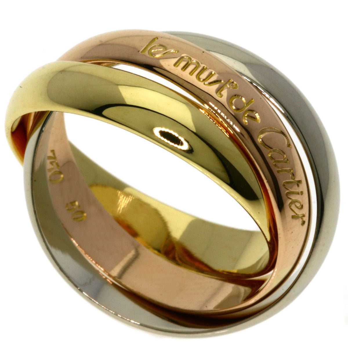 CARTIER Trinity #50 Ring K18 Yellow Gold K18 White GoldLadies [Used]