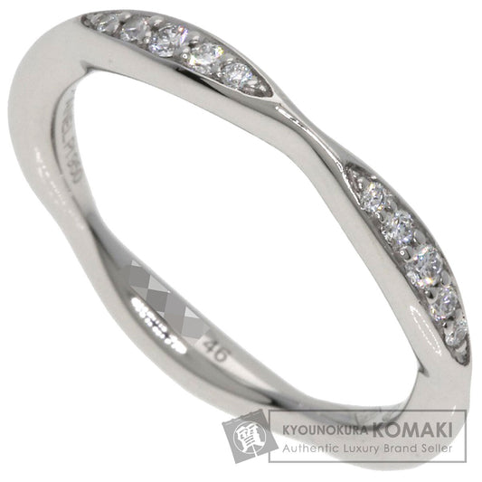 CHANEL Camellia Half Diamond #46 Ring Platinum PT950 Ladies [Used]