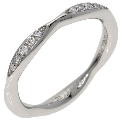 CHANEL Camellia Half Diamond #46 Ring Platinum PT950 Ladies [Used]