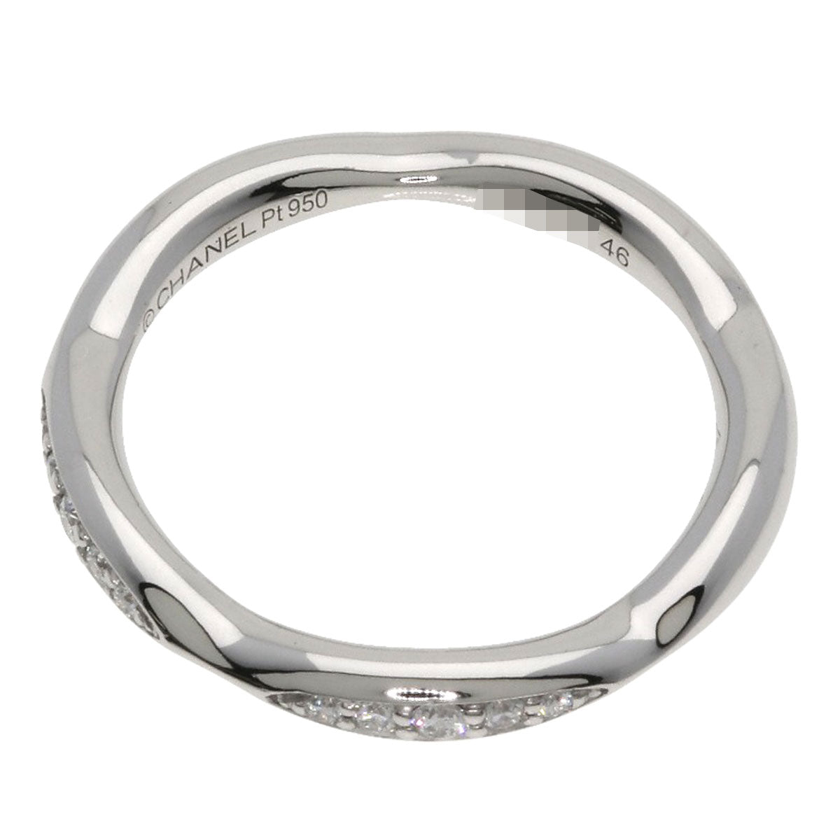 CHANEL Camellia Half Diamond #46 Ring Platinum PT950 Ladies [Used]