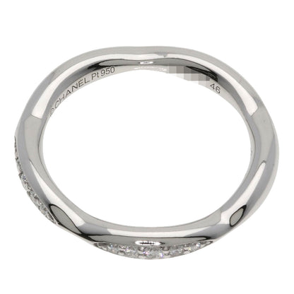 CHANEL Camellia Half Diamond #46 Ring Platinum PT950 Ladies [Used]