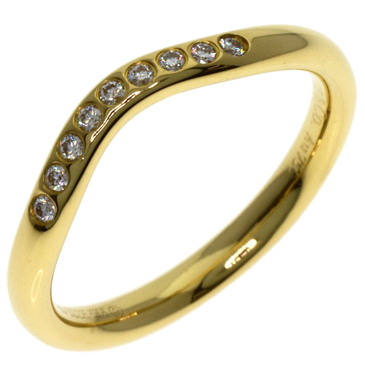 TIFFANY&Co. Curved band Diamond Ring K18 Yellow Gold Ladies [Used]