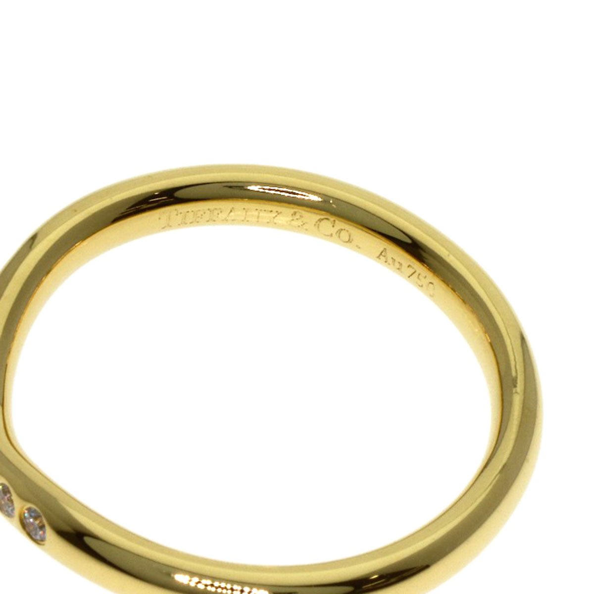 TIFFANY&Co. Curved band Diamond Ring K18 Yellow Gold Ladies [Used]