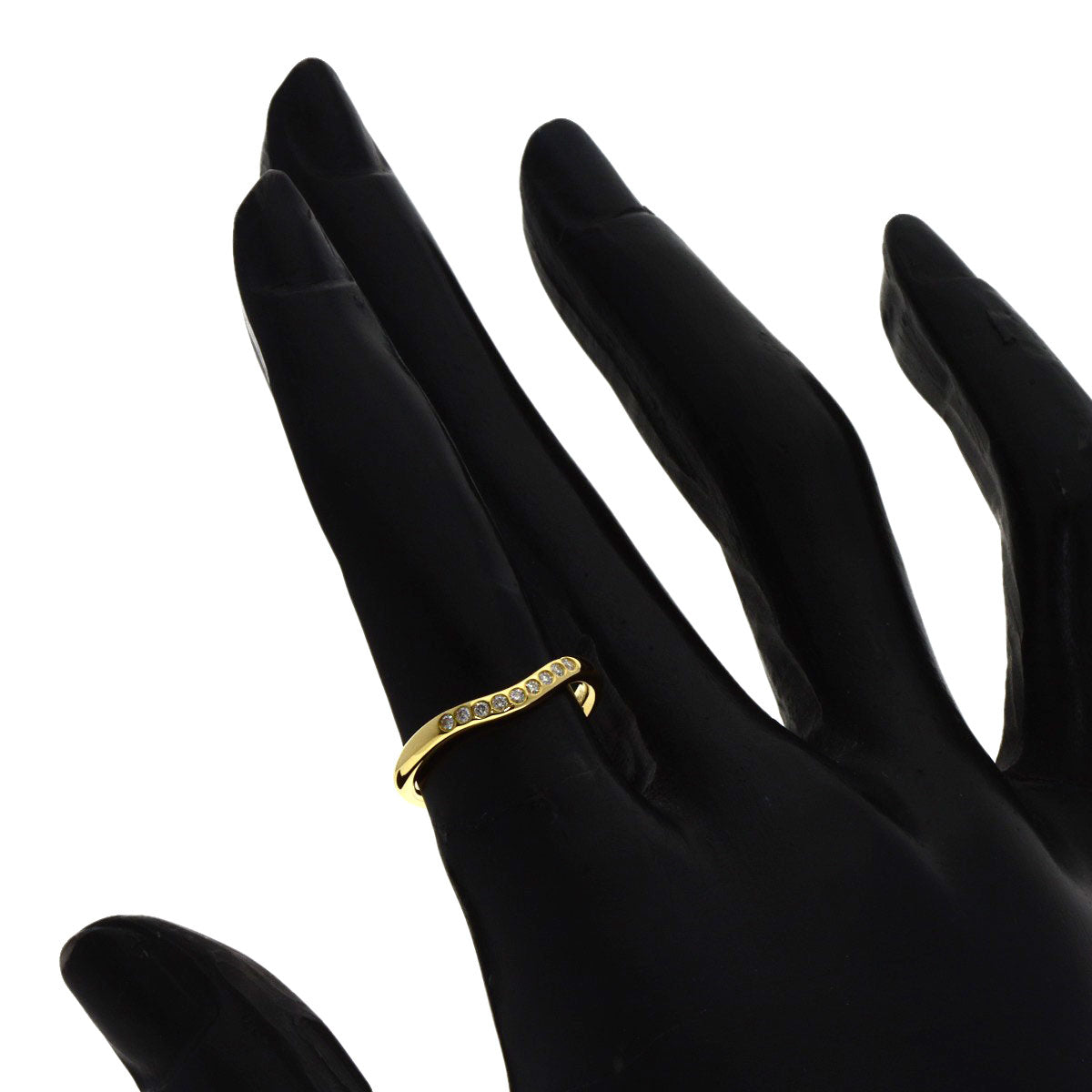 TIFFANY&Co. Curved band Diamond Ring K18 Yellow Gold Ladies [Used]