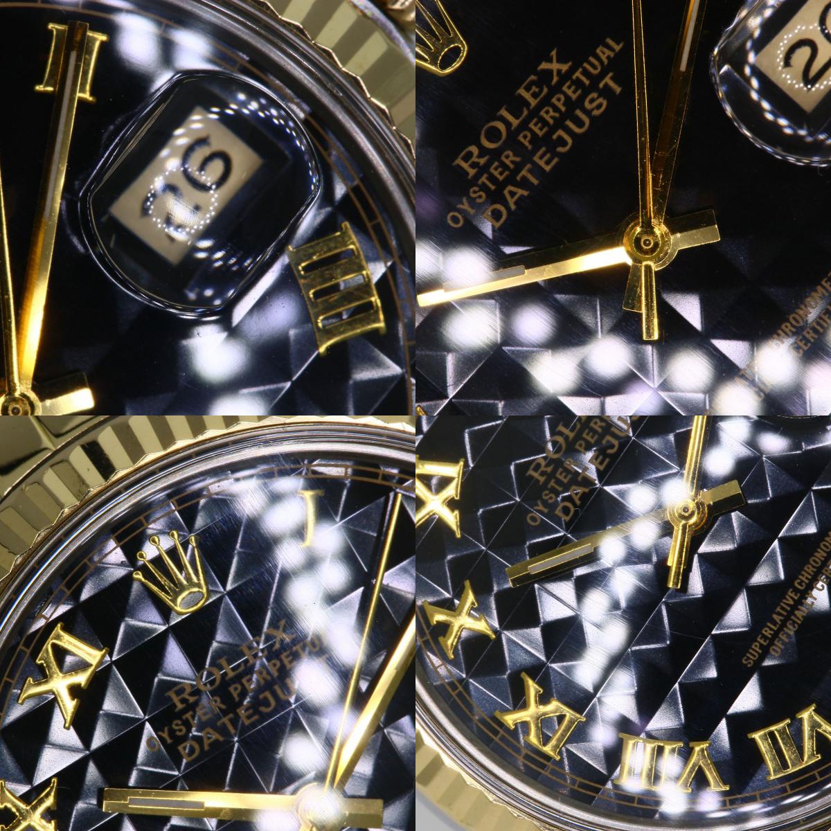 ROLEX Datejust Pyramid Roman Watches 16013 Stainless Steel/SSxK18YG mens