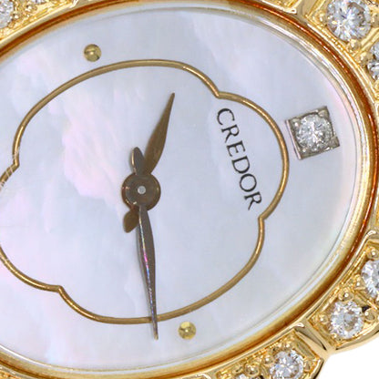 SEIKO Pearl Pearl DiamondBezel Watches GHWF987 2F70-5010 K18 Yellow Gold/PearlxK18YG Ladies