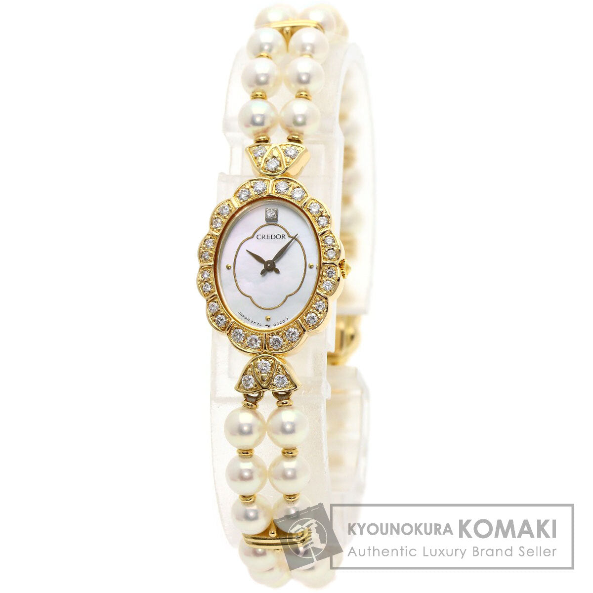 SEIKO Pearl Pearl DiamondBezel Watches GHWF987 2F70-5010 K18 Yellow Gold/PearlxK18YG Ladies