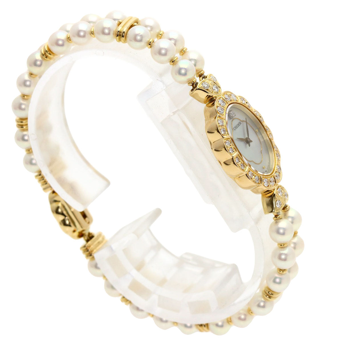SEIKO Pearl Pearl DiamondBezel Watches GHWF987 2F70-5010 K18 Yellow Gold/PearlxK18YG Ladies