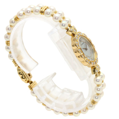 SEIKO Pearl Pearl DiamondBezel Watches GHWF987 2F70-5010 K18 Yellow Gold/PearlxK18YG Ladies