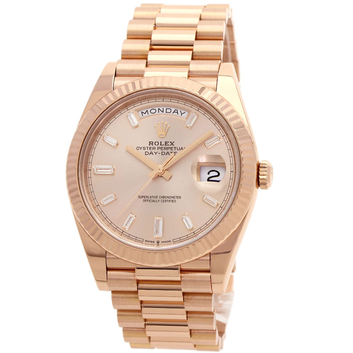 ROLEX Day-Date 40 10P Diamond Watches 228235A K18 Pink Gold/18K Pink Gold mens