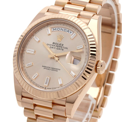 ROLEX Day-Date 40 10P Diamond Watches 228235A K18 Pink Gold/18K Pink Gold mens