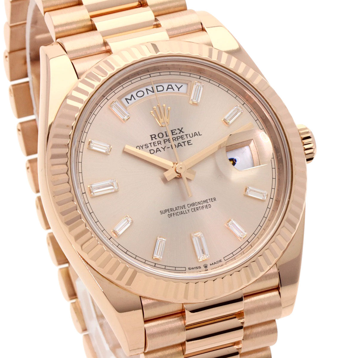 ROLEX Day-Date 40 10P Diamond Watches 228235A K18 Pink Gold/18K Pink Gold mens