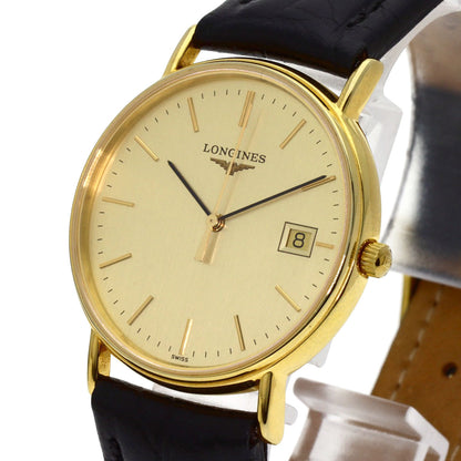 LONGINES Grand classic Watches L4.720.2 Gold Plated/Leather mens