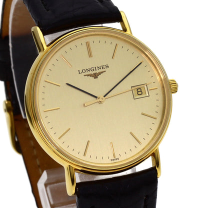 LONGINES Grand classic Watches L4.720.2 Gold Plated/Leather mens