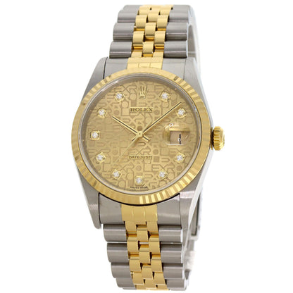 ROLEX DATEJUST 10P Diamond Watches 16233G Stainless Steel/SSxK18YG mens
