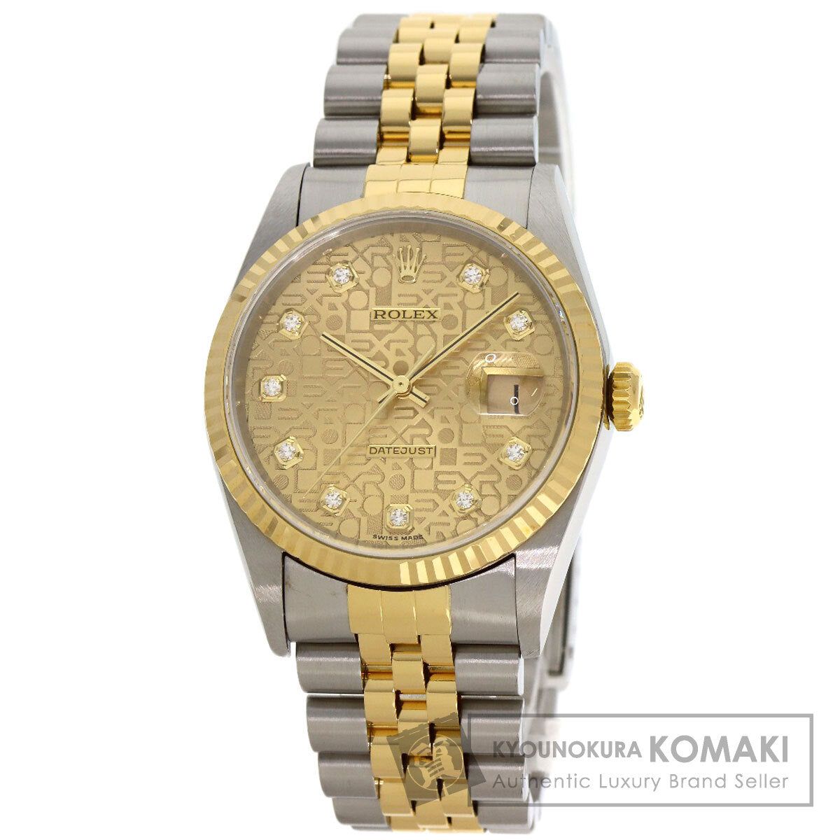 ROLEX DATEJUST 10P Diamond Watches 16233G Stainless Steel/SSxK18YG mens