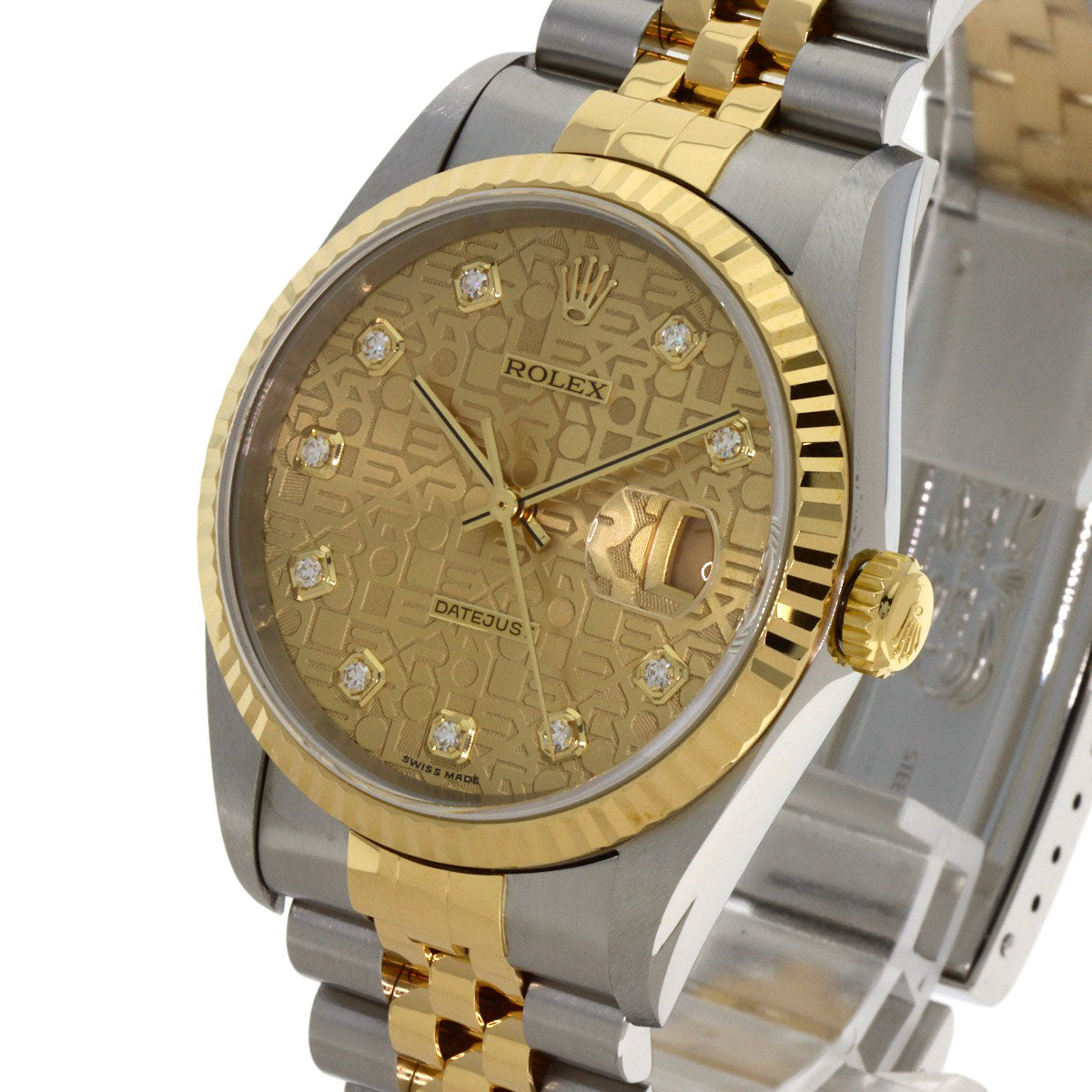 ROLEX DATEJUST 10P Diamond Watches 16233G Stainless Steel/SSxK18YG mens