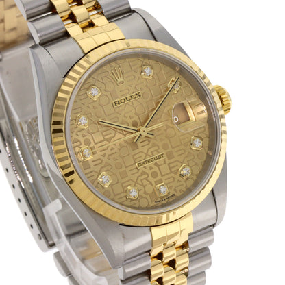 ROLEX DATEJUST 10P Diamond Watches 16233G Stainless Steel/SSxK18YG mens