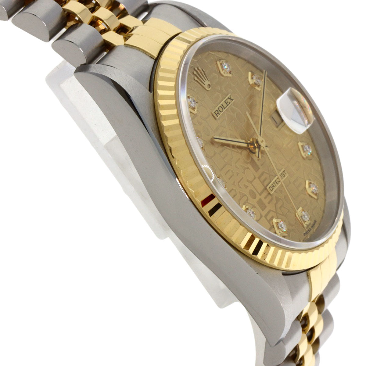 ROLEX DATEJUST 10P Diamond Watches 16233G Stainless Steel/SSxK18YG mens