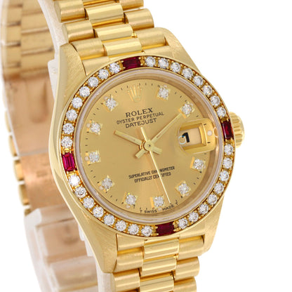 ROLEX DATEJUST 10P Diamond Watches 69068G K18 Yellow Gold/18K Yellow Gold Ladies