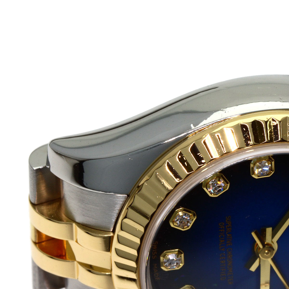 ROLEX Datejust 10P Diamond Blue Gradation Watches 179173G Stainless Steel/SSxK18YG Ladies