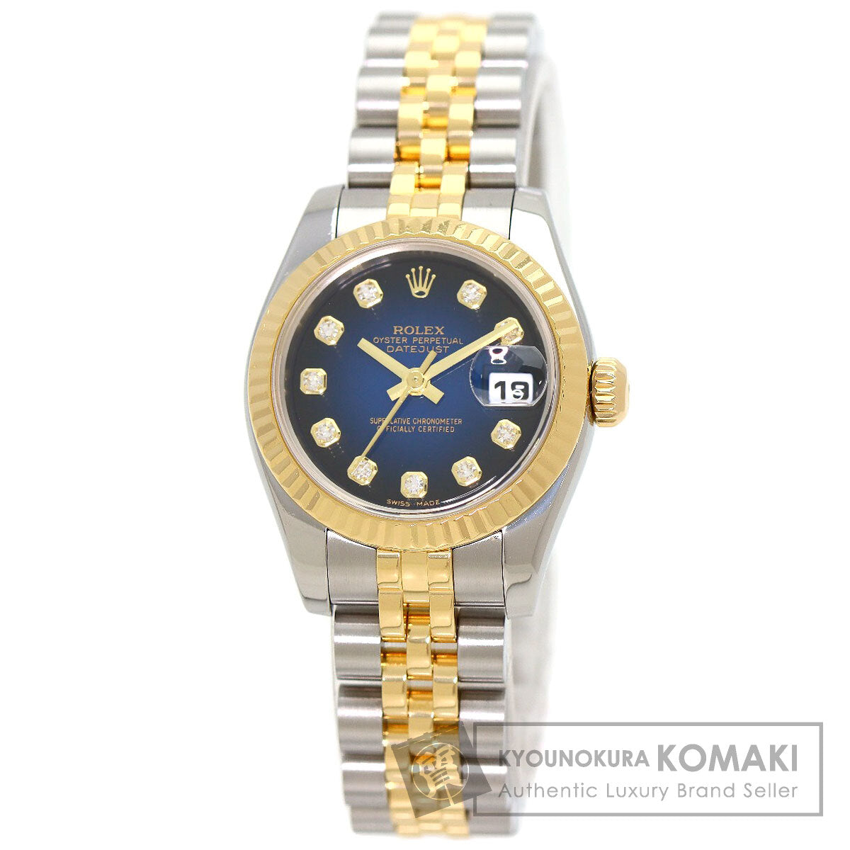ROLEX Datejust 10P Diamond Blue Gradation Watches 179173G Stainless Steel/SSxK18YG Ladies