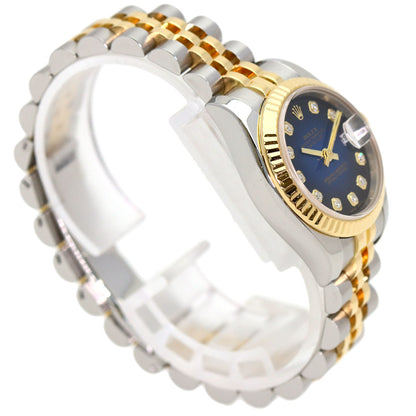 ROLEX Datejust 10P Diamond Blue Gradation Watches 179173G Stainless Steel/SSxK18YG Ladies