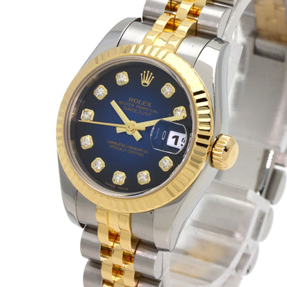 ROLEX Datejust 10P Diamond Blue Gradation Watches 179173G Stainless Steel/SSxK18YG Ladies