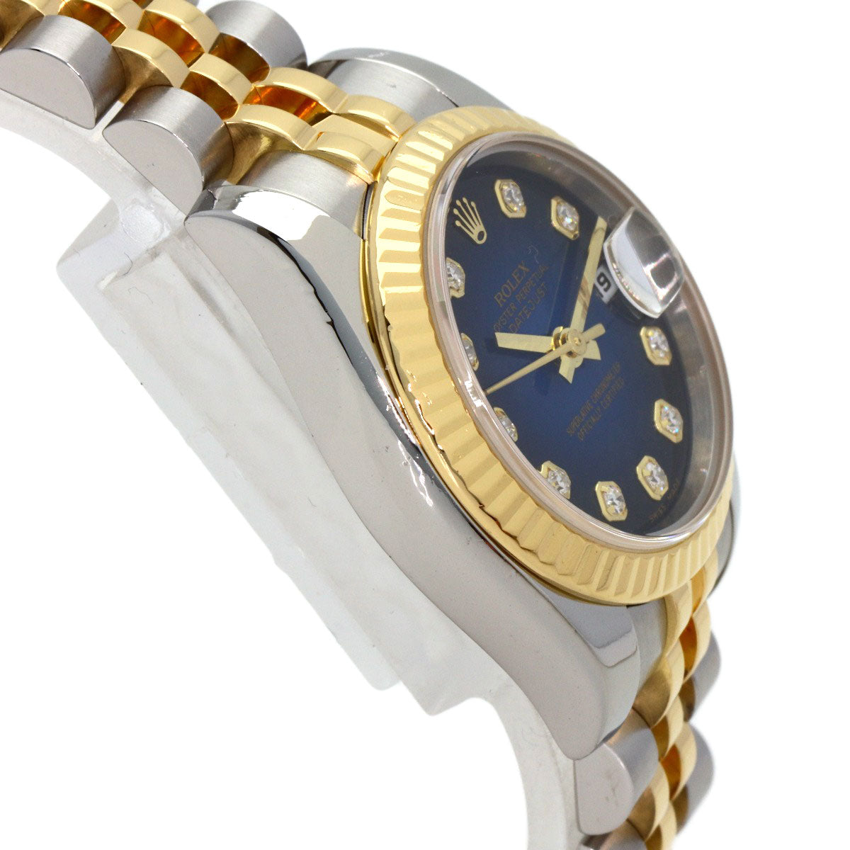 ROLEX Datejust 10P Diamond Blue Gradation Watches 179173G Stainless Steel/SSxK18YG Ladies