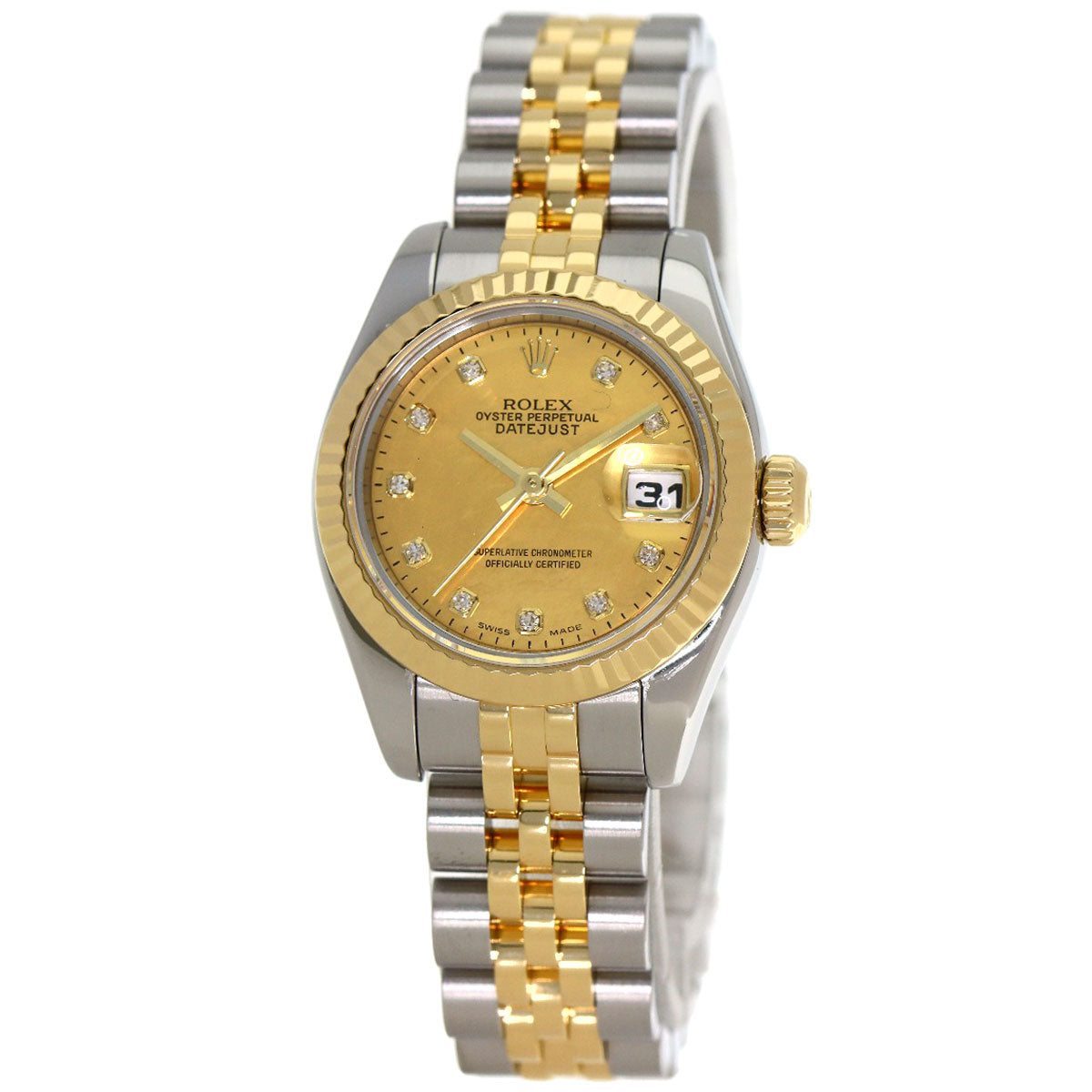 ROLEX DATEJUST 10P Diamond Watches 179173NG Stainless Steel/SSxK18YG Ladies
