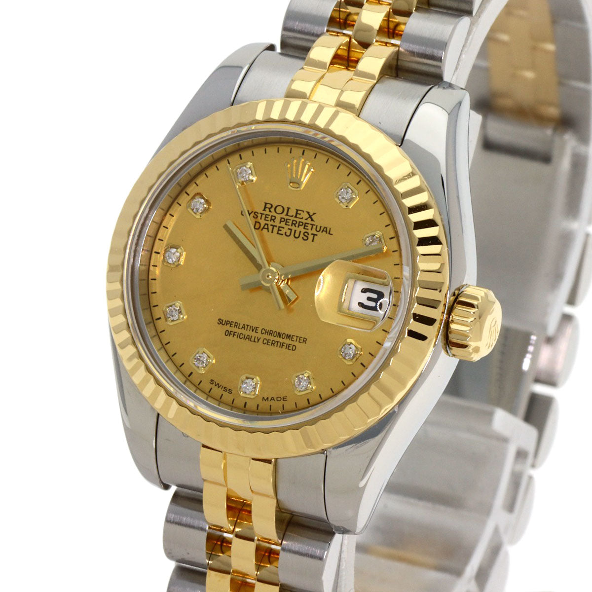 ROLEX DATEJUST 10P Diamond Watches 179173NG Stainless Steel/SSxK18YG Ladies
