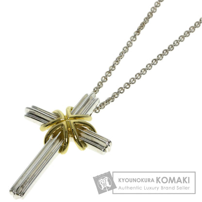 TIFFANY&Co. Signature cross Necklace Silver 18K Yellow GoldLadies [Used]