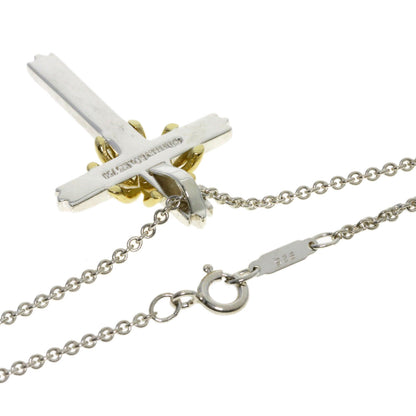 TIFFANY&Co. Signature cross Necklace Silver 18K Yellow GoldLadies [Used]