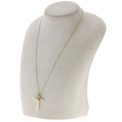 TIFFANY&Co. Signature cross Necklace Silver 18K Yellow GoldLadies [Used]