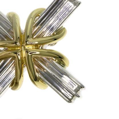 TIFFANY&Co. Signature cross Necklace Silver 18K Yellow GoldLadies [Used]