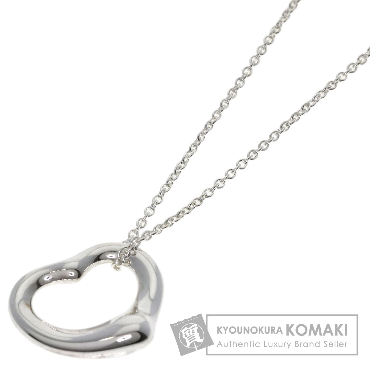 TIFFANY&Co. Open heart Necklace Silver Ladies [Used]